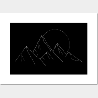 Full Moon Mountains Posters and Art